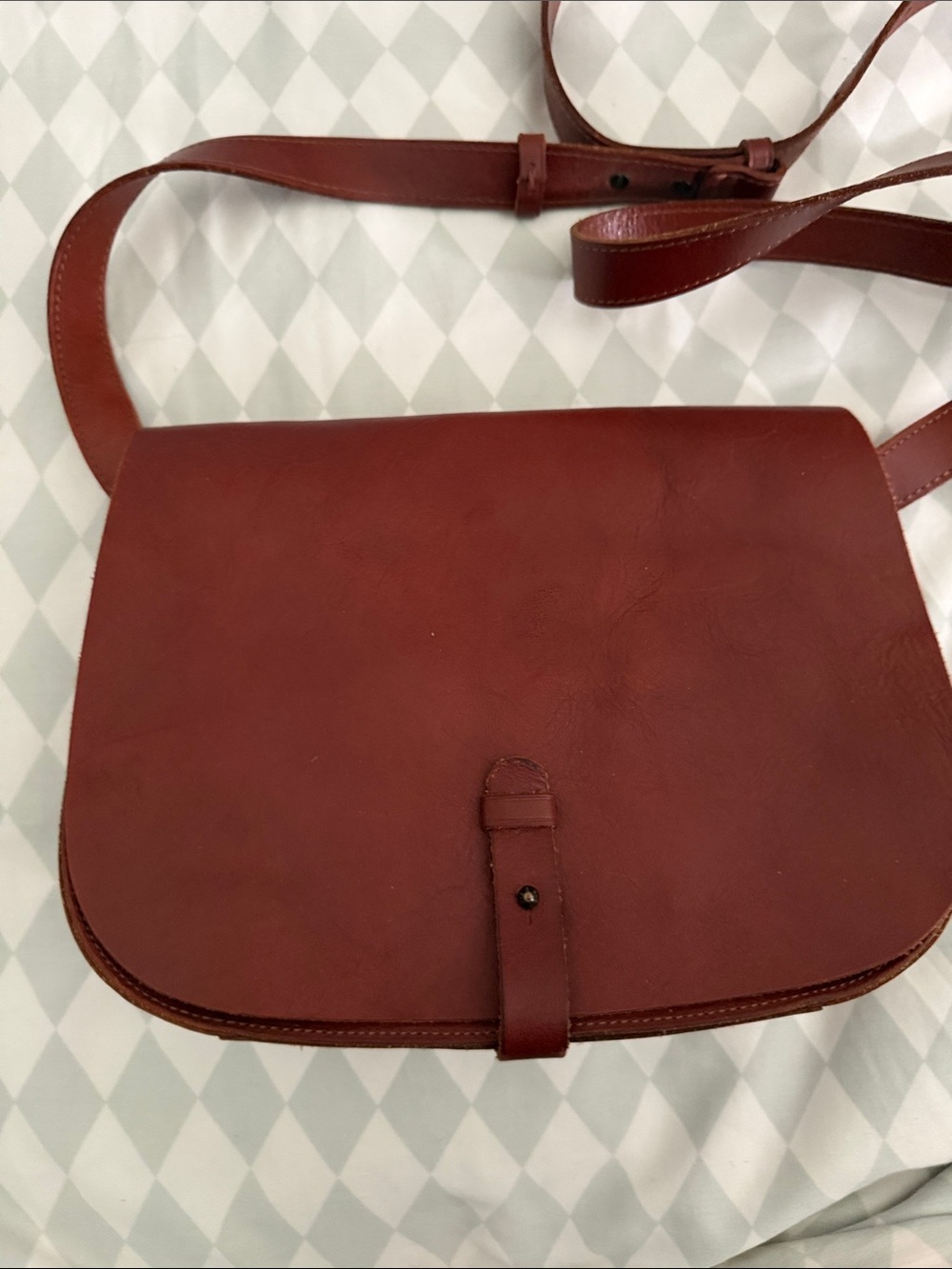 Lucky Brand Rust Brown Leather Crossbody Bag